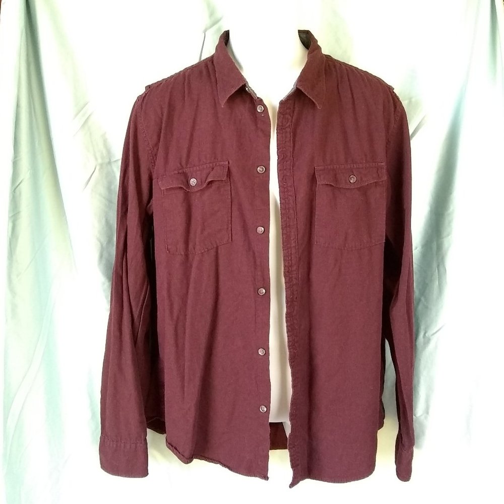 Calvin Klein XL Soft Maroon Button Down Casual Dress Shirt